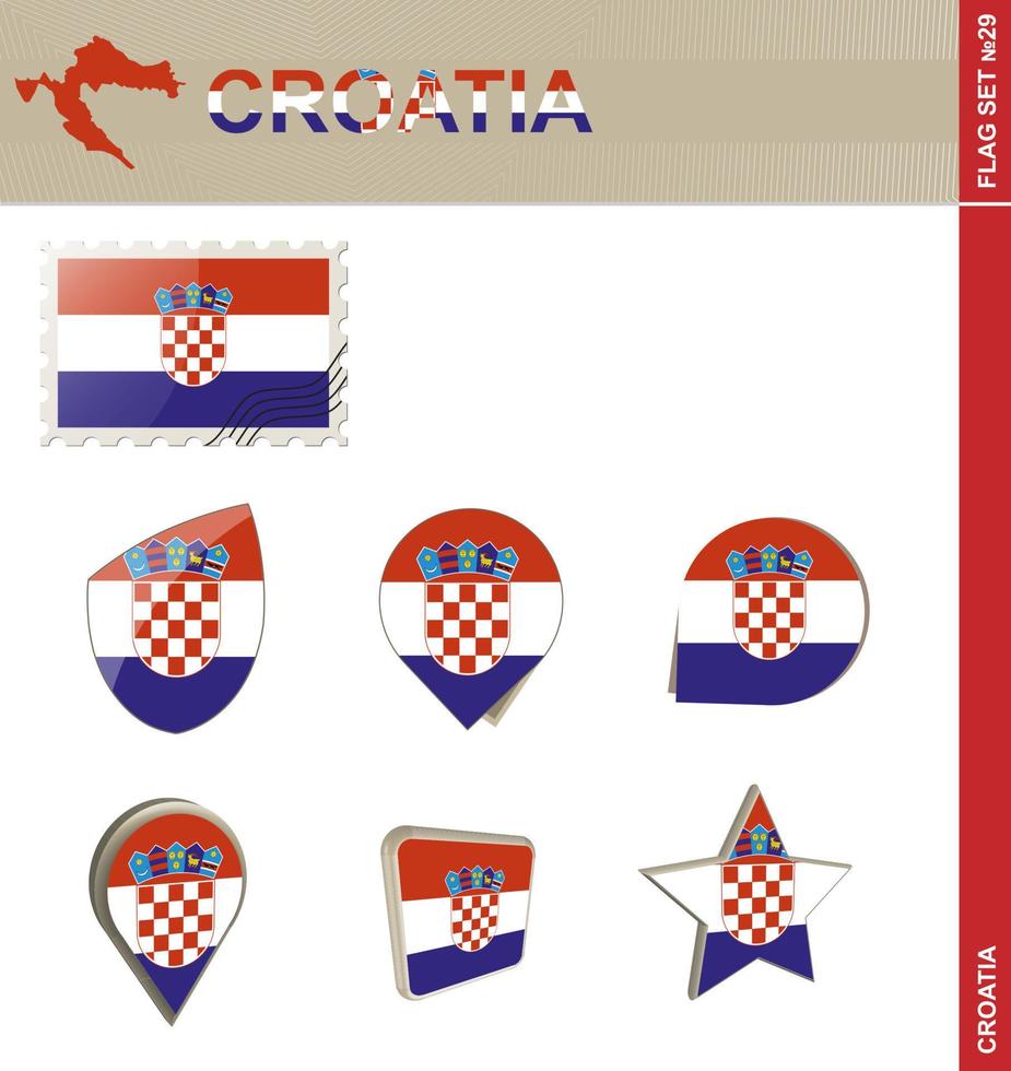 Croatia Flag Set, Flag Set vector