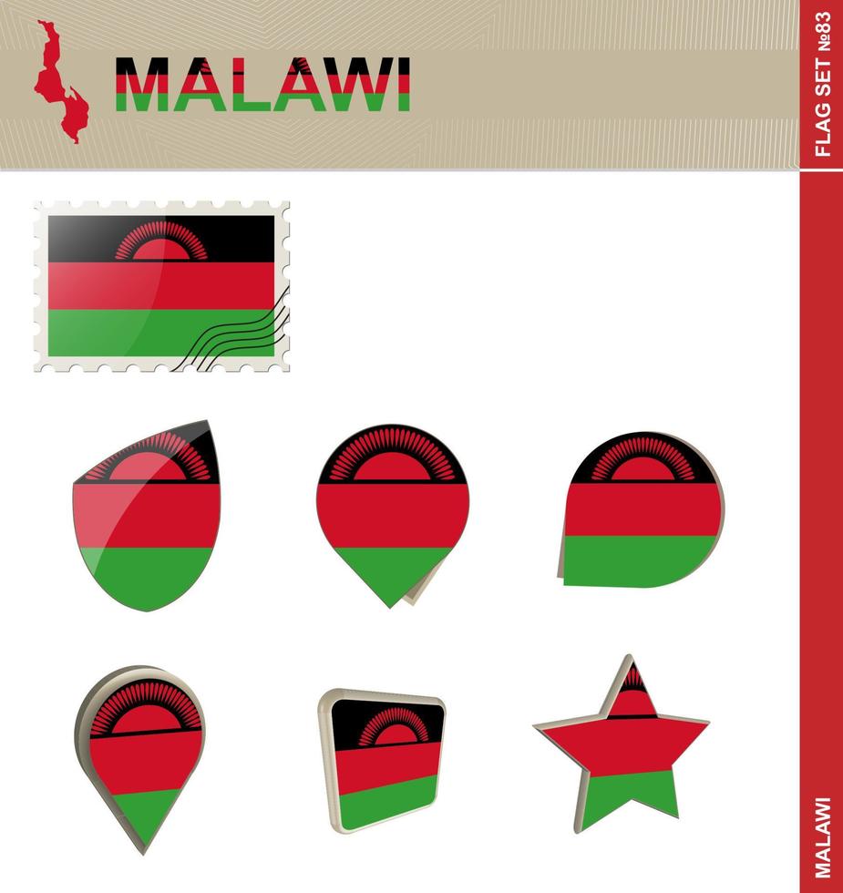 Malawi Flag Set, Flag Set vector