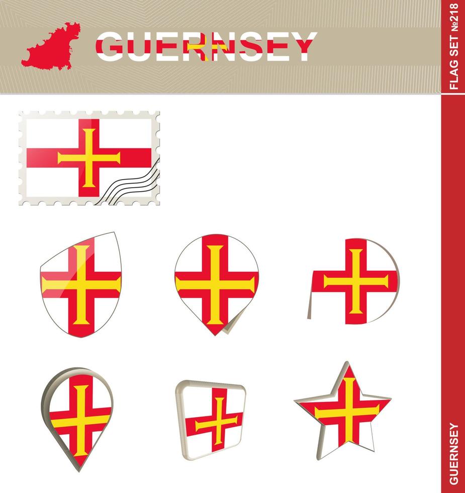 conjunto de banderas de Guernsey, conjunto de banderas vector