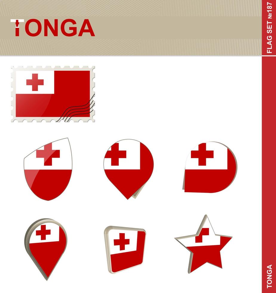 Tonga Flag Set, Flag Set vector