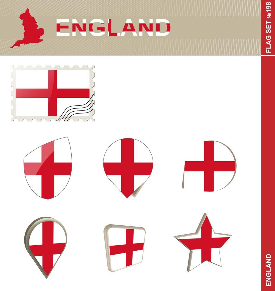 England Flag Set, Flag Set vector