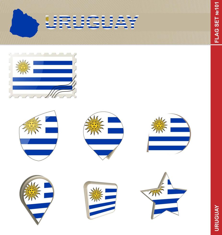 conjunto de banderas de uruguay, conjunto de banderas vector