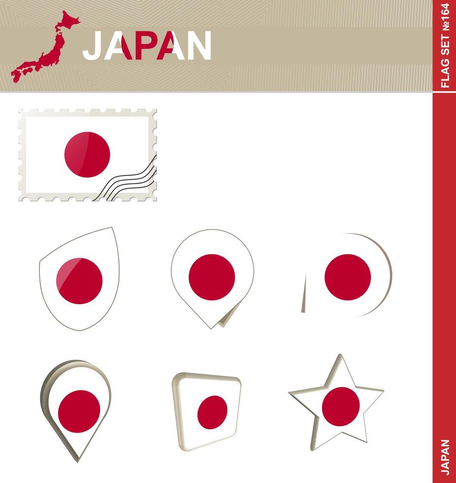 Japan Flag Set, Flag Set vector