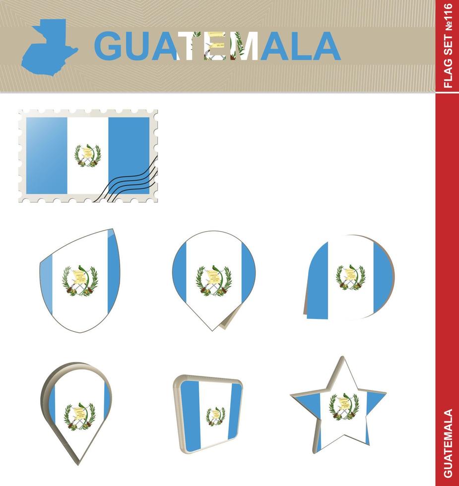 conjunto de banderas de guatemala, conjunto de banderas vector