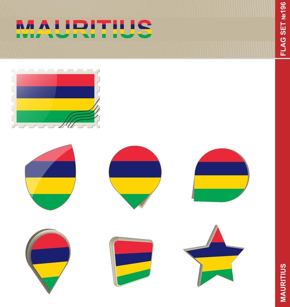 Mauritius Flag Set, Flag Set vector