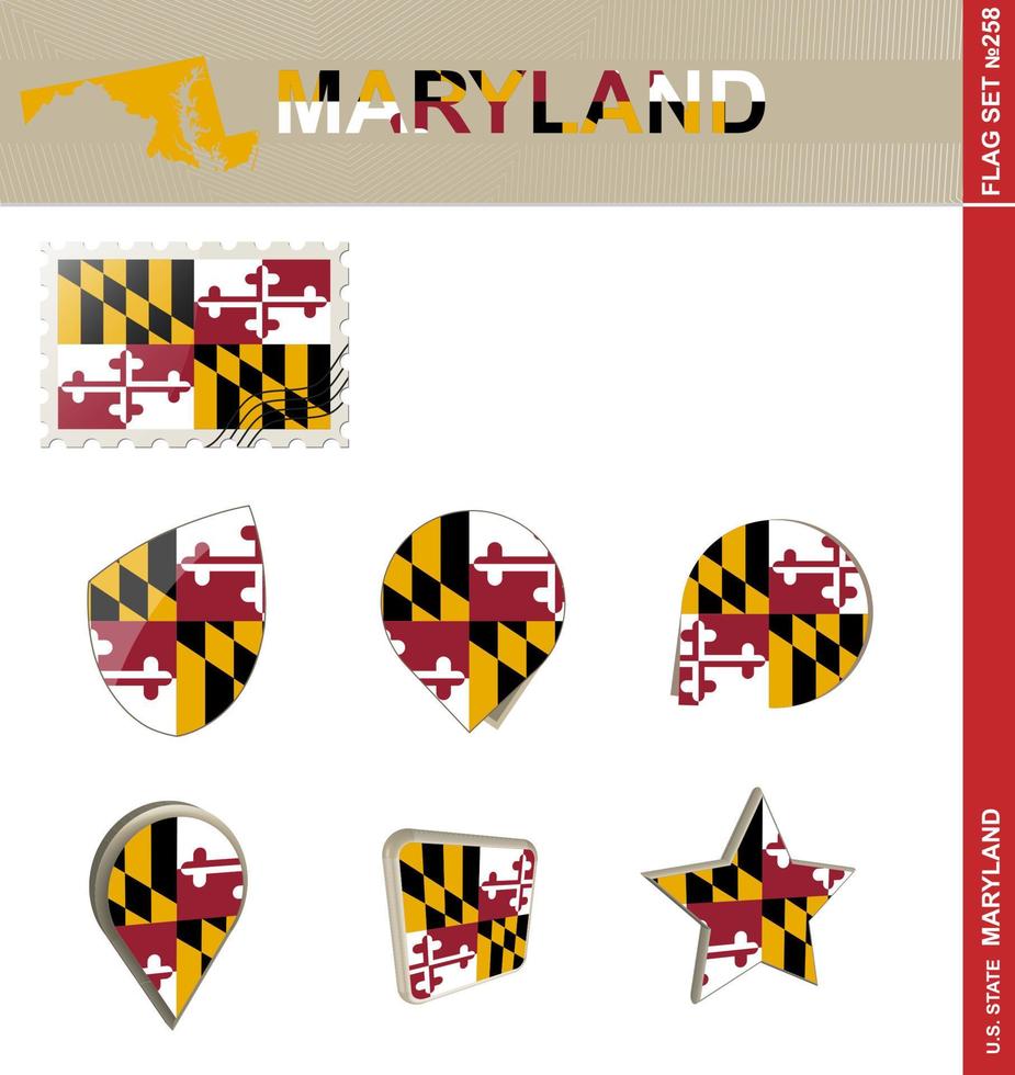 Maryland Flag Set, Flag Set vector
