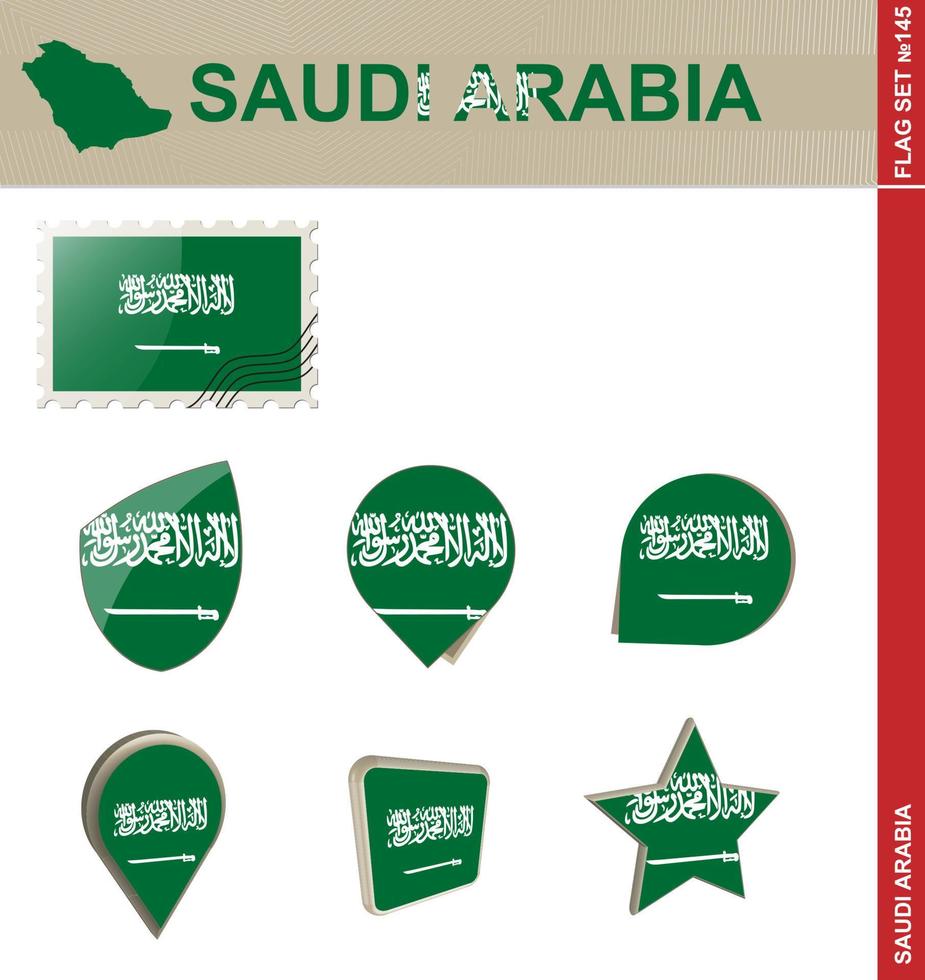 conjunto de banderas de arabia saudita, conjunto de banderas vector