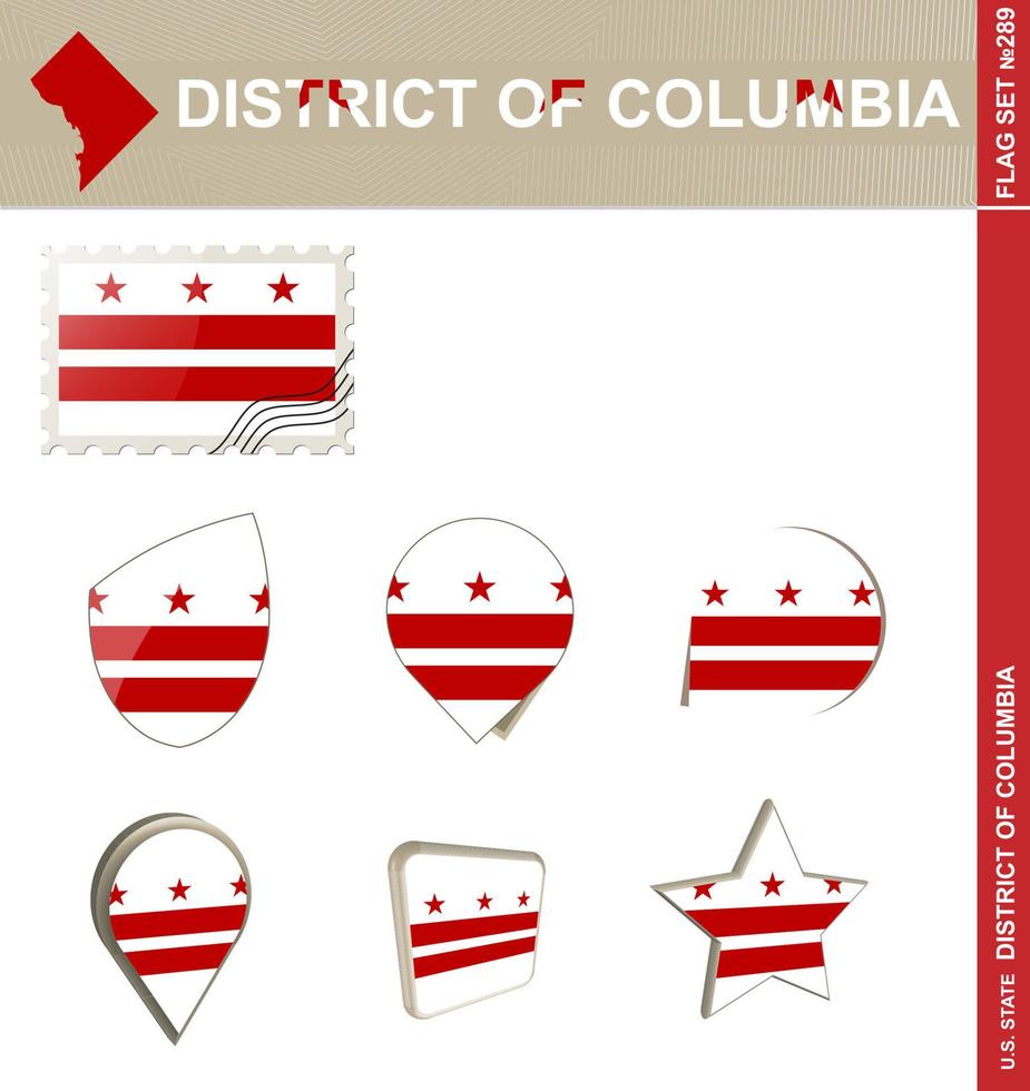 District of Columbia Flag Set, Flag Set vector