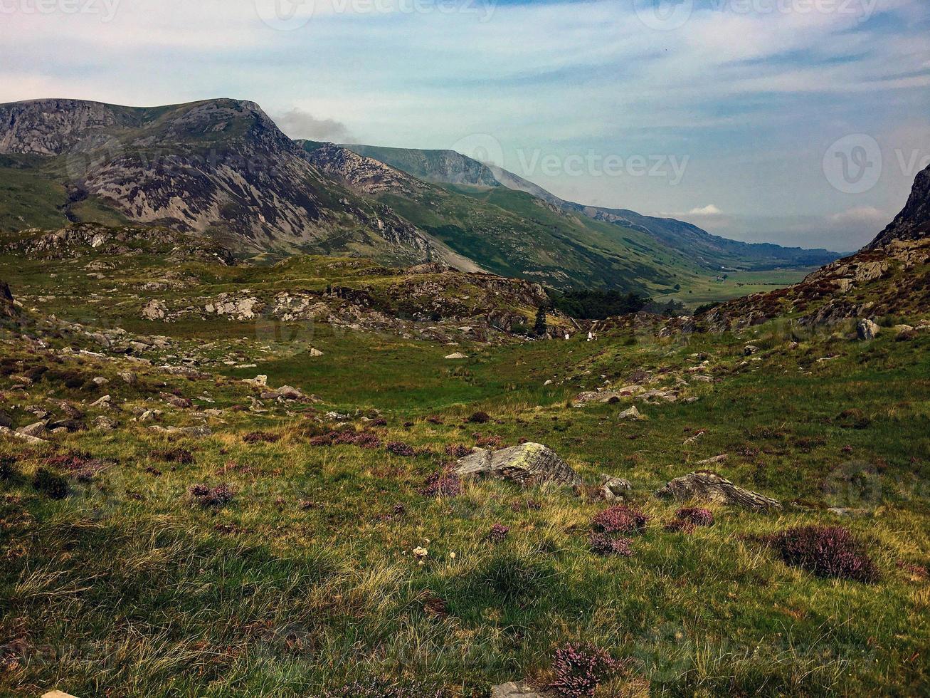 A view of the Wales countryside in Snowdonia near Lake Ogwen photo