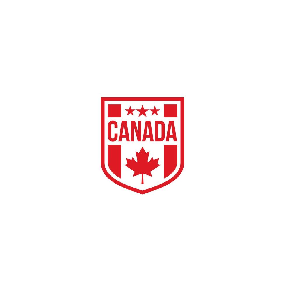 Canada and Shield logo or icon design vector