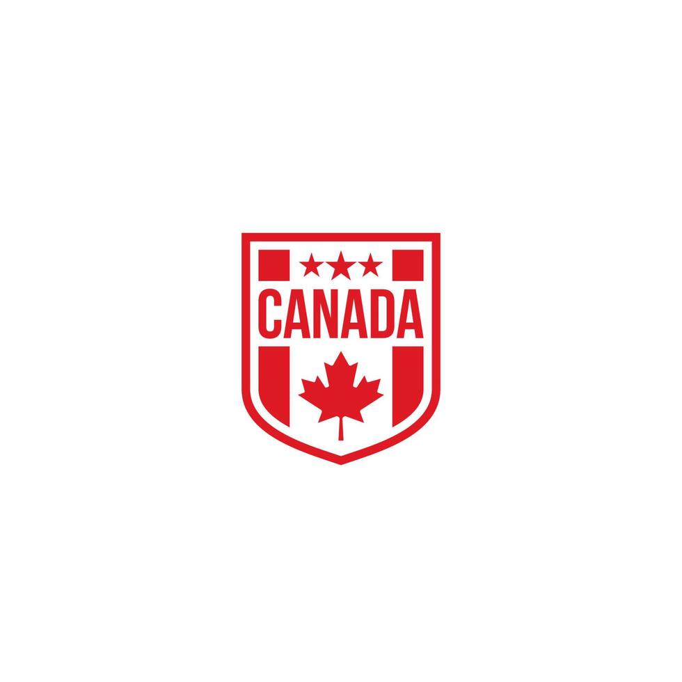 Canada and Shield logo or icon design vector