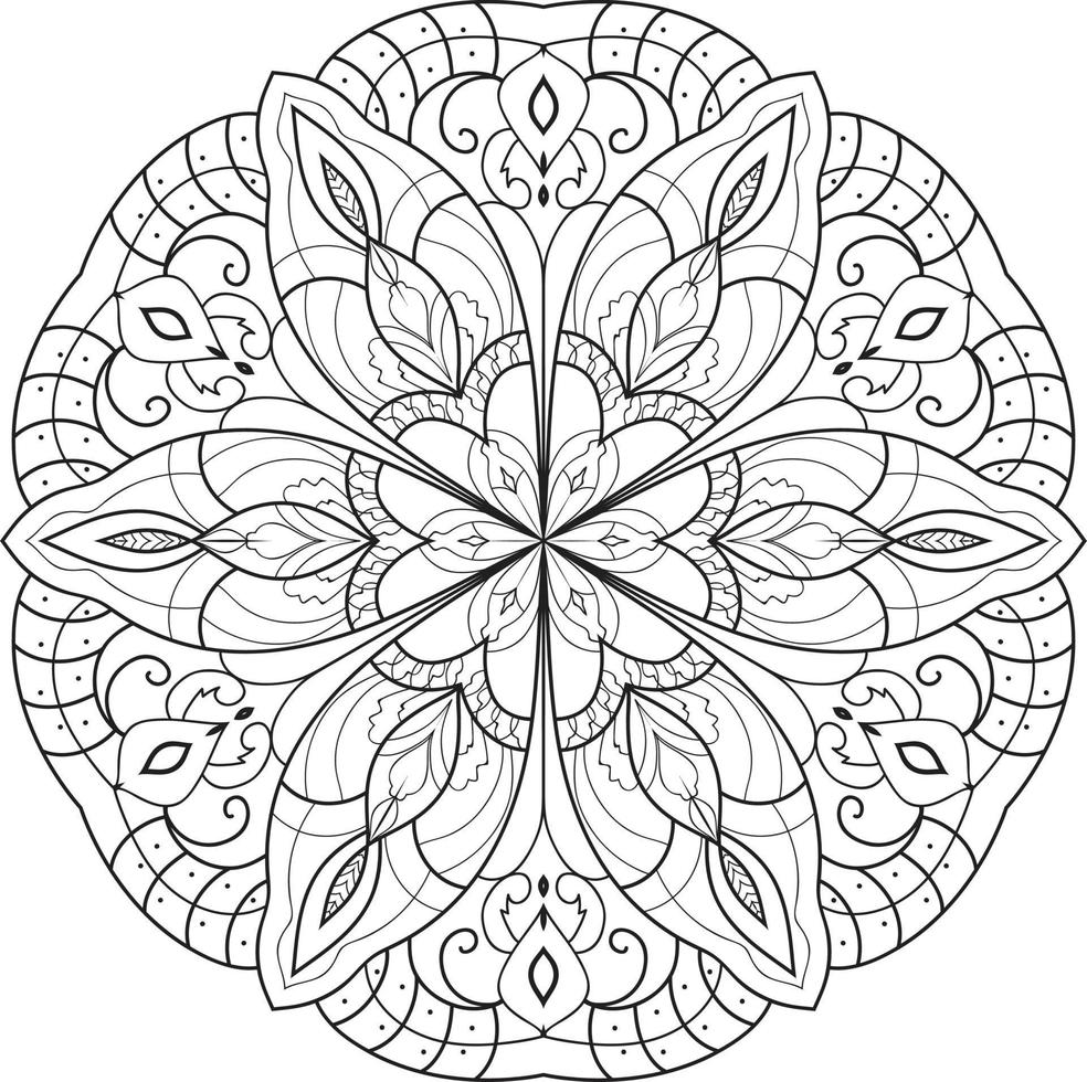 Circular Flower Mandala Free Vector