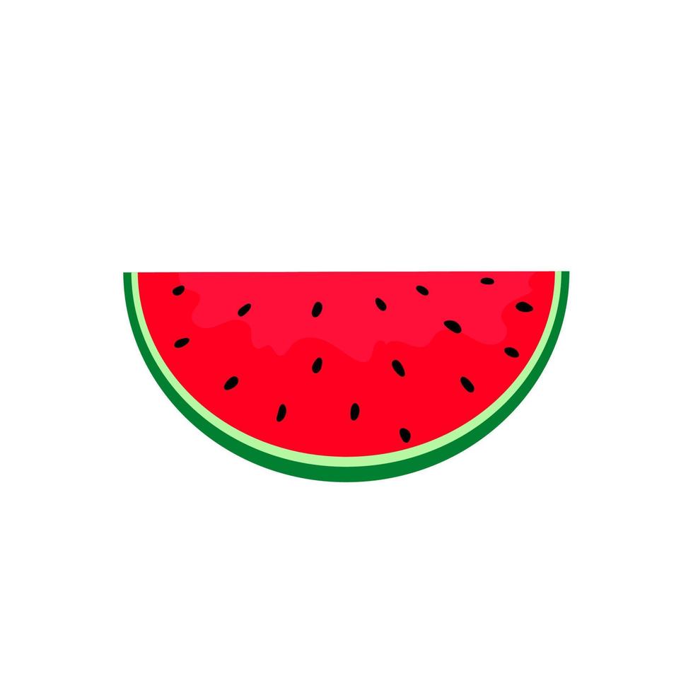 Colorful cartoon watermelon. Watermelon fruit slice with seeds. Flat style design. vector