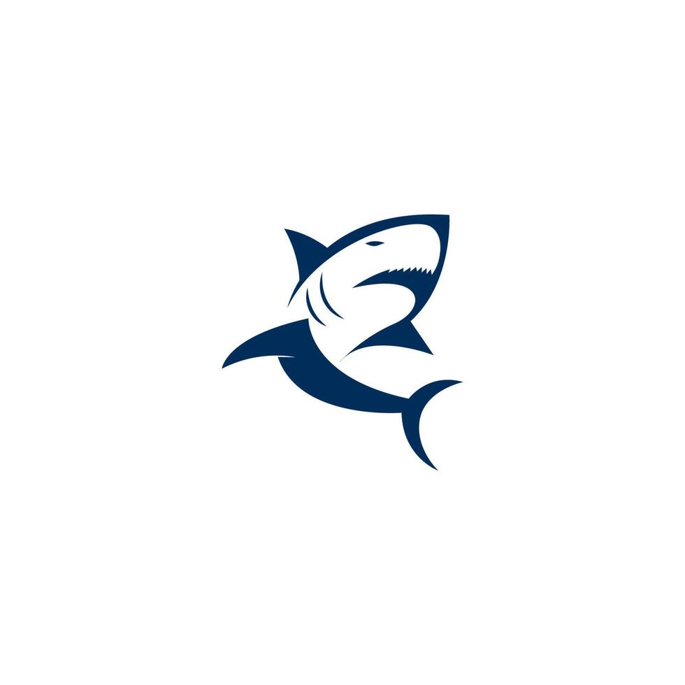 plantilla de ilustración de diseño de logotipo de icono de tiburón vector