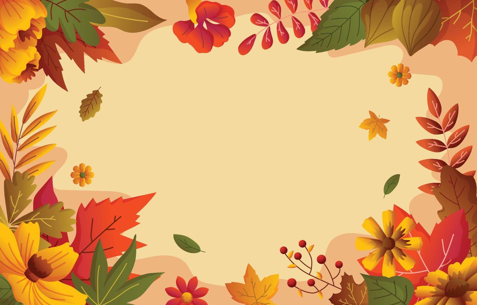 otoño fondo floral vector