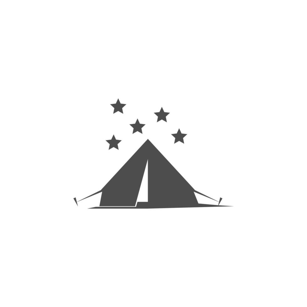 plantilla de ilustración de diseño de logotipo de icono de camping vector