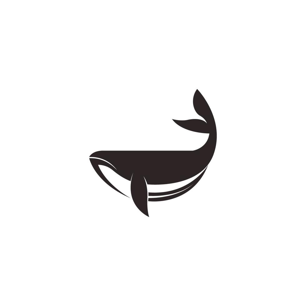 plantilla de ilustración de diseño de logotipo de icono de ballena vector