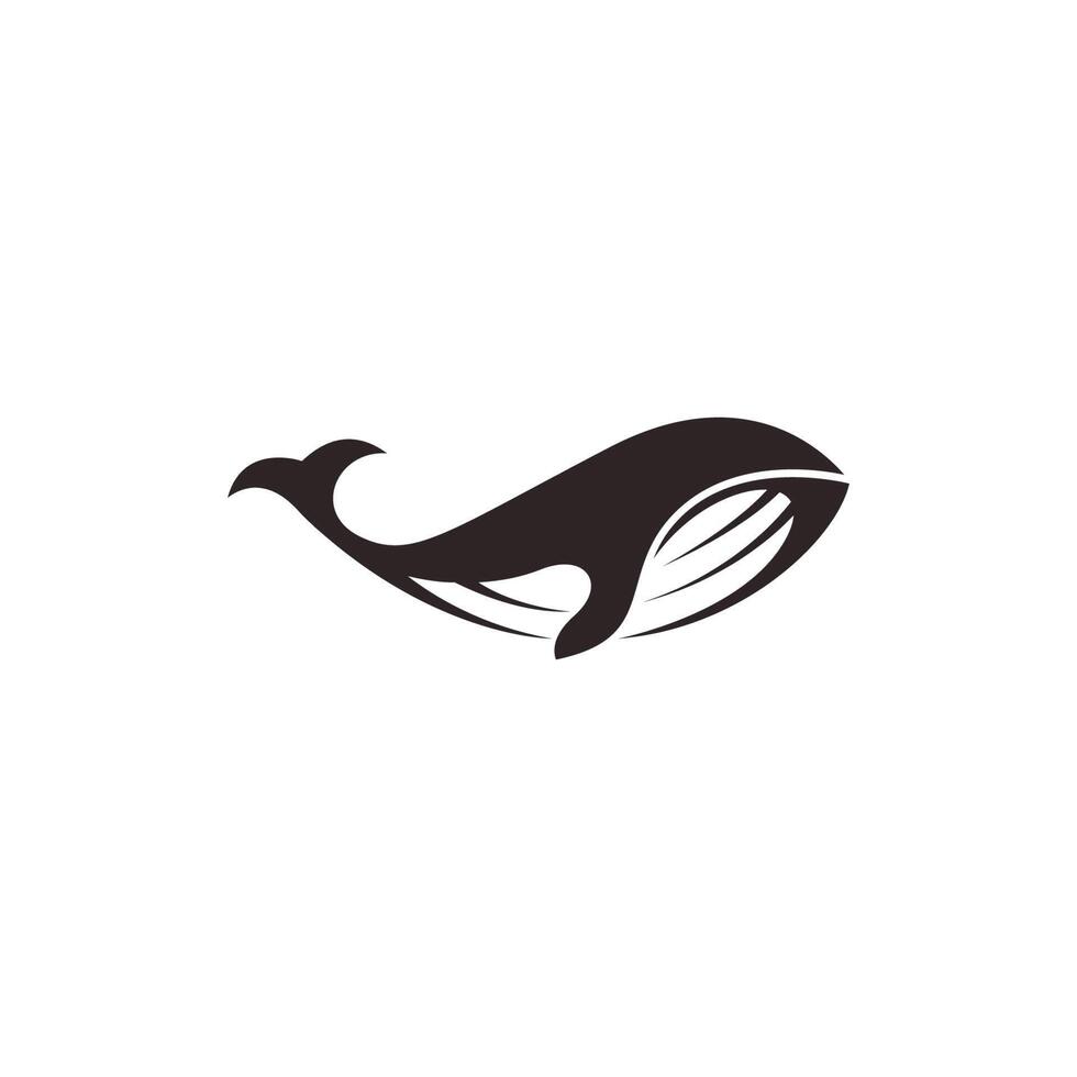 plantilla de ilustración de diseño de logotipo de icono de ballena vector