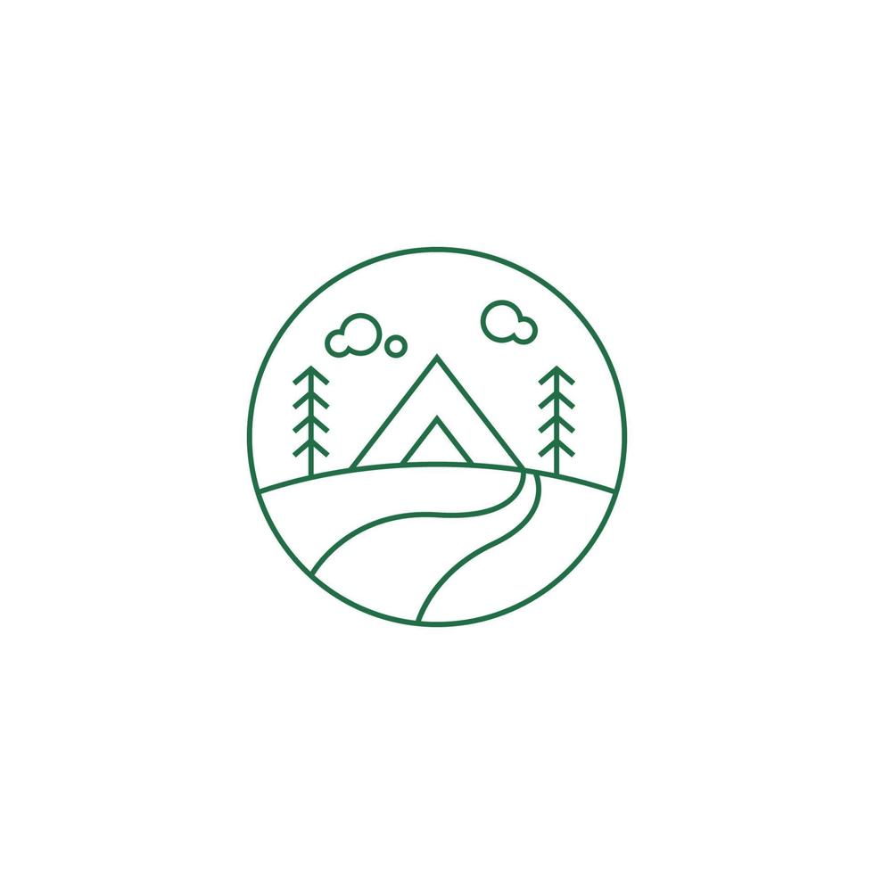 plantilla de ilustración de diseño de logotipo de icono de camping vector
