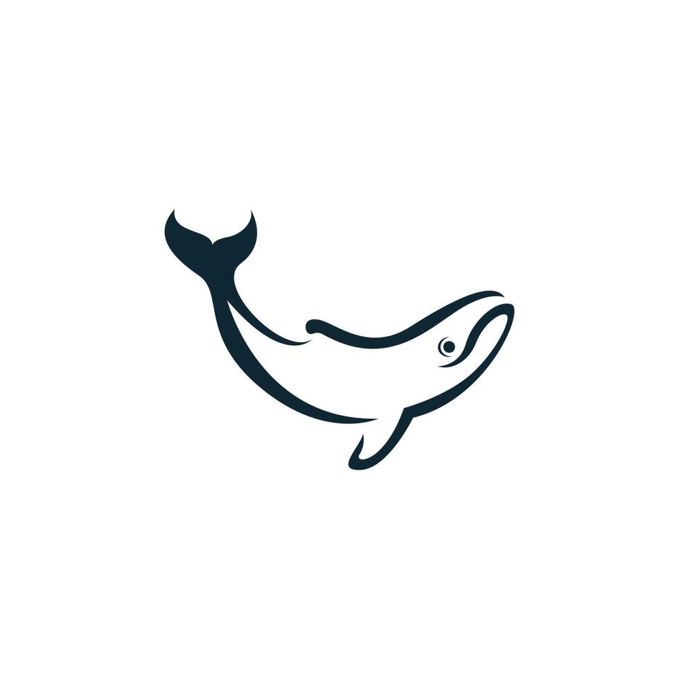 vector de plantilla de ilustración de logotipo de icono de ballena