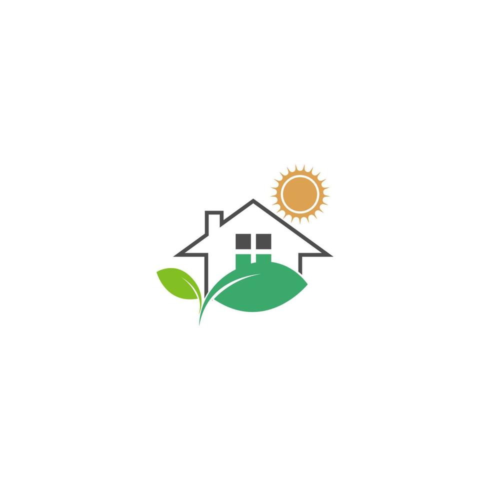 Eco house logo icon design illustration template vector