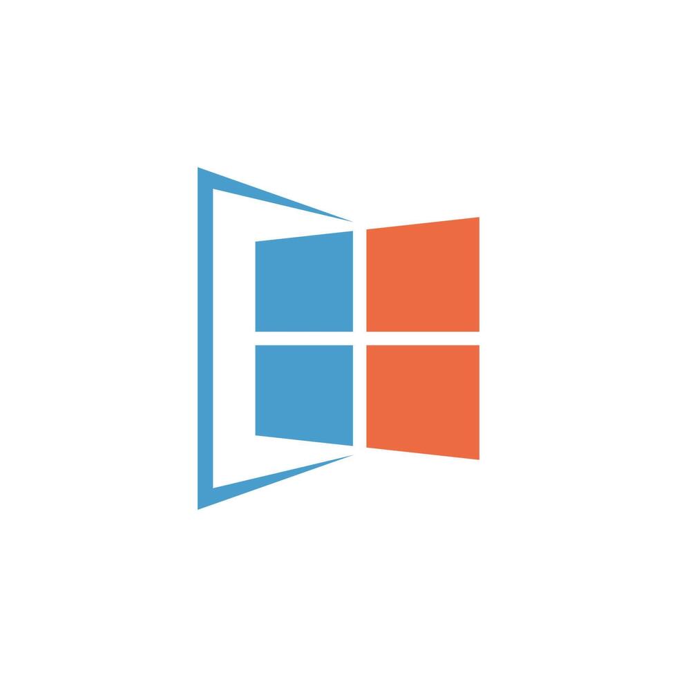 plantilla de ilustración de diseño de icono de logotipo de ventanas de casa vector