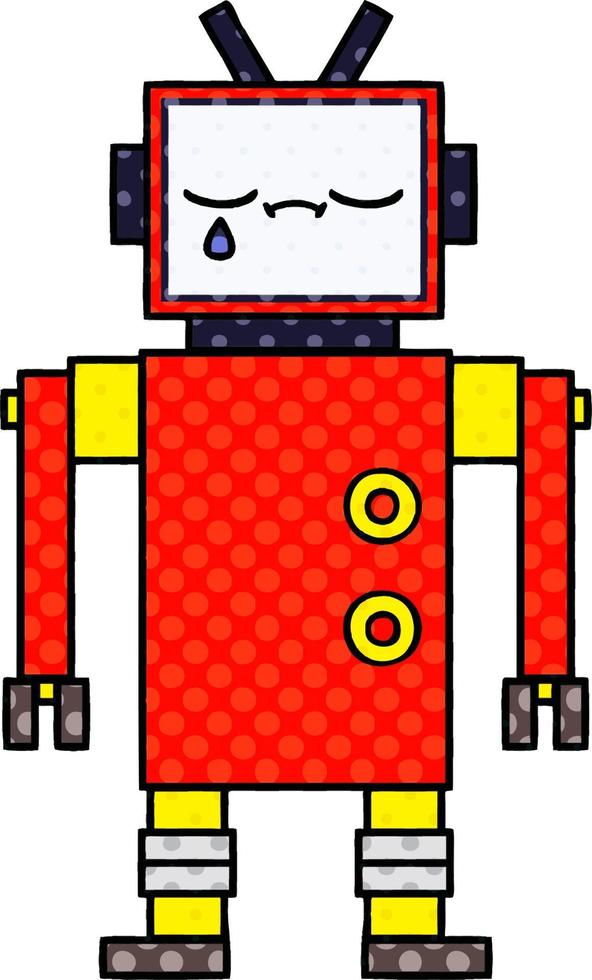 comic book style cartoon robot vector