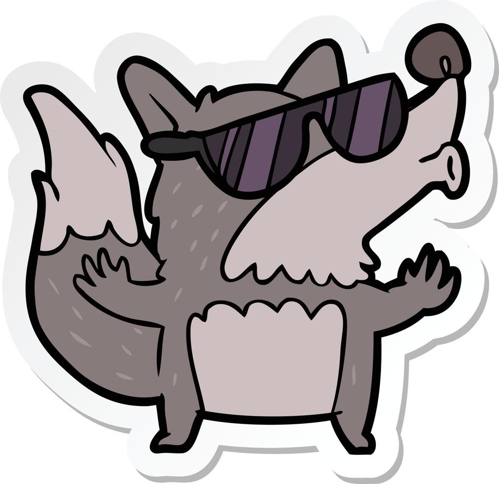 sticker of a cartoon cool werewolf howling vector