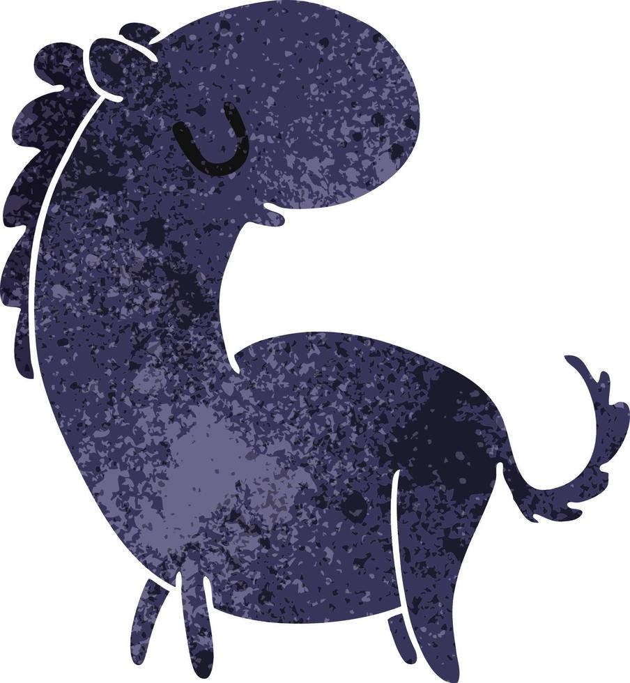 retro cartoon kawaii of a cute horse vector