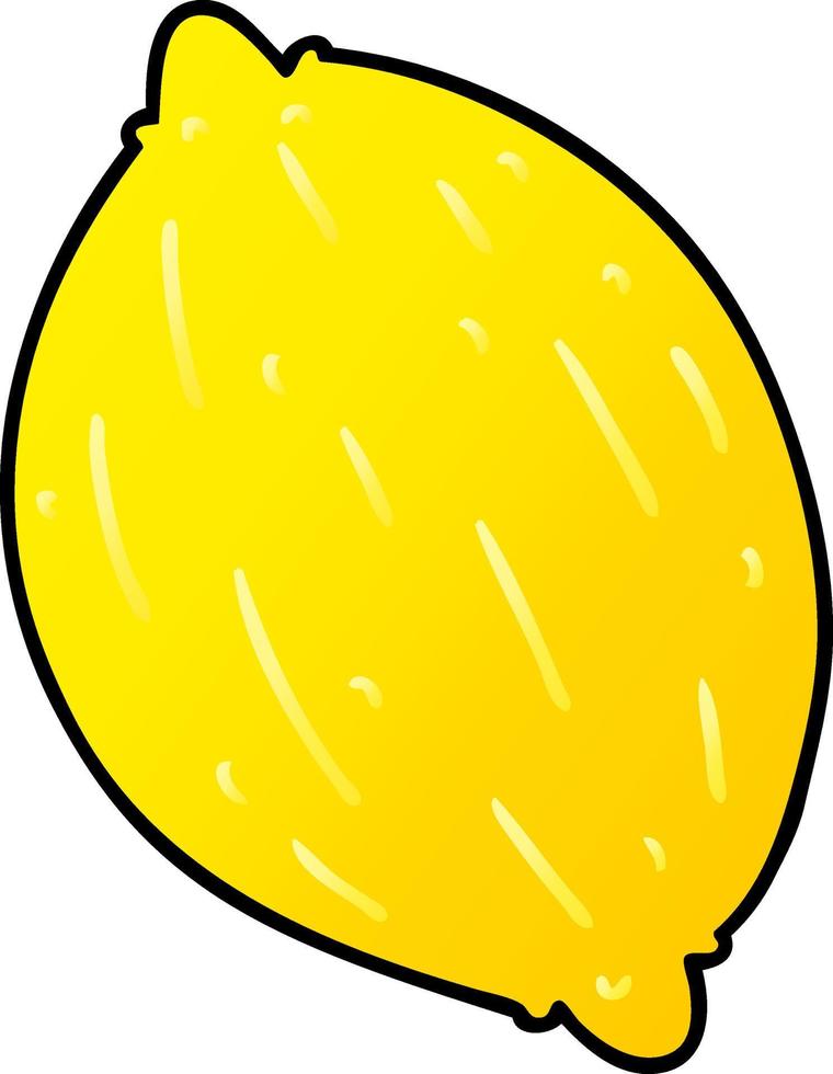 gradient cartoon of a lemon vector