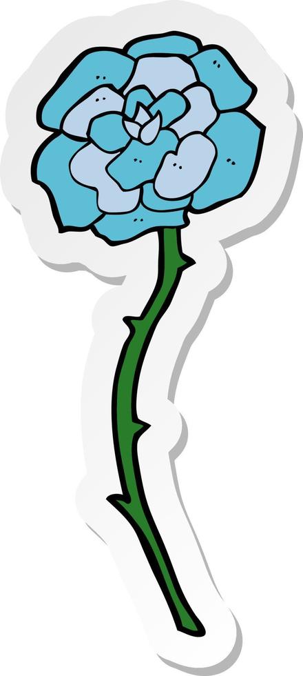 sticker of a blue flower tattoo cartoon vector