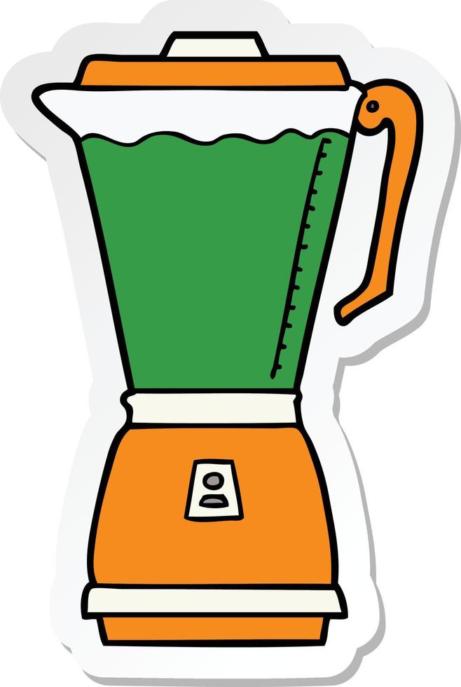 sticker of a cartoon food processor vector