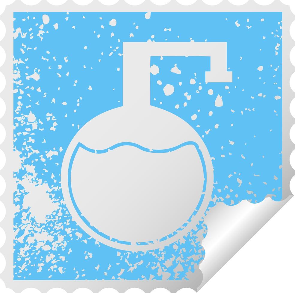 distressed square peeling sticker symbol science experiment vector