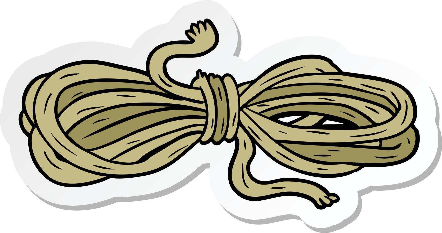 sticker of a cartoon rope vector