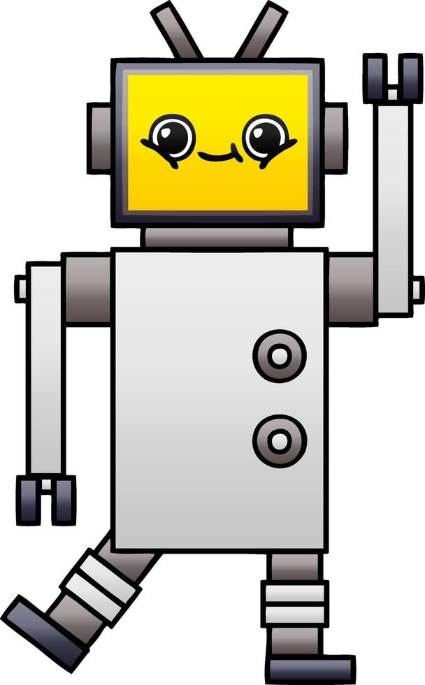 gradient shaded cartoon robot vector