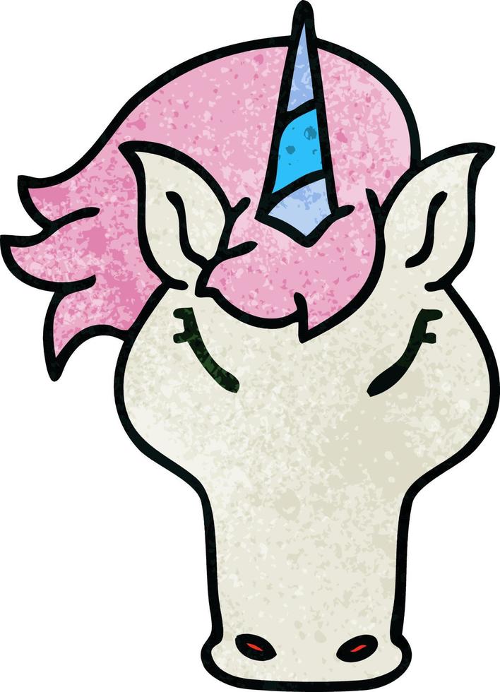quirky hand drawn cartoon unicorn vector