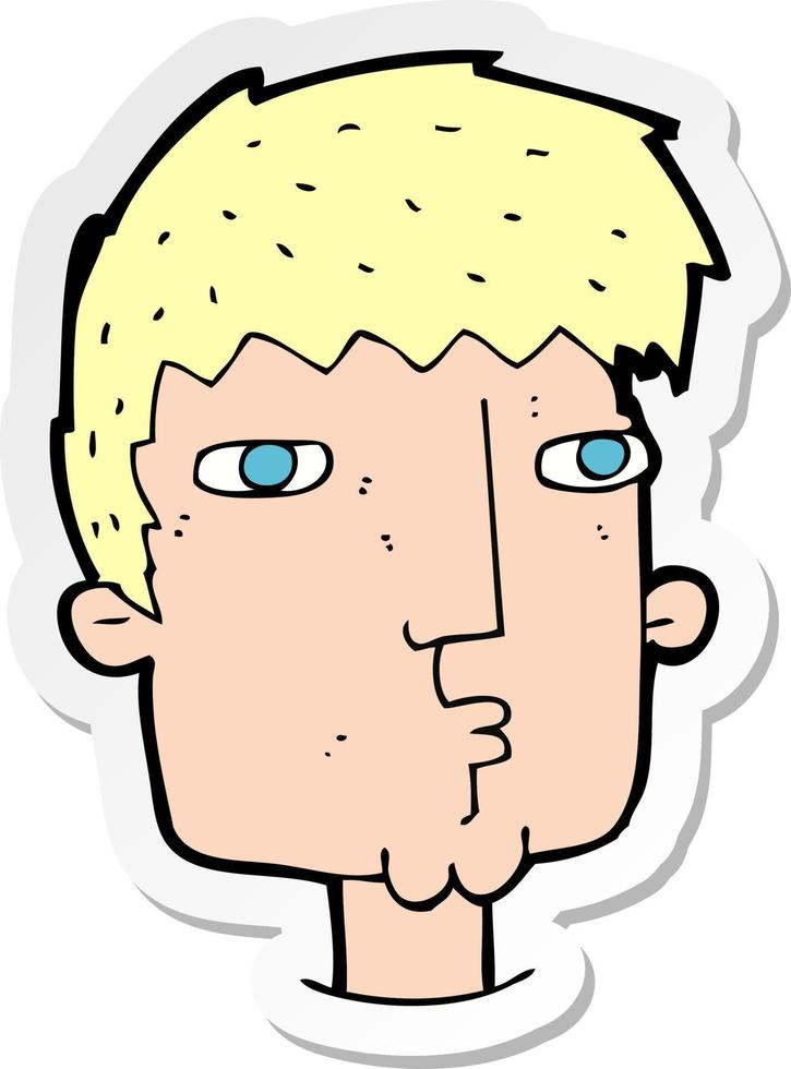 sticker of a cartoon curious man vector