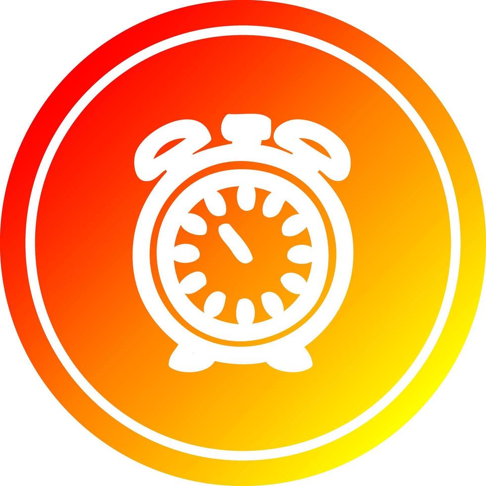 alarm clock circular in hot gradient spectrum vector