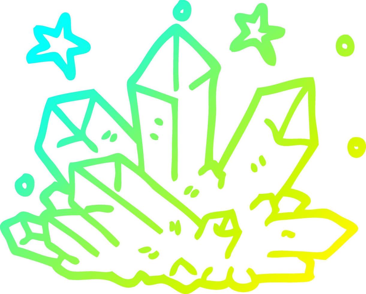 cold gradient line drawing cartoon crystal sparkling vector