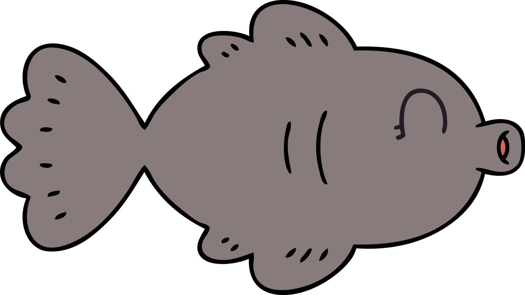 quirky hand drawn cartoon fish vector