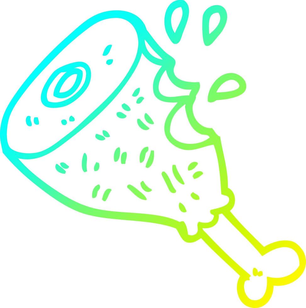 cold gradient line drawing cartoon cooked meat vector