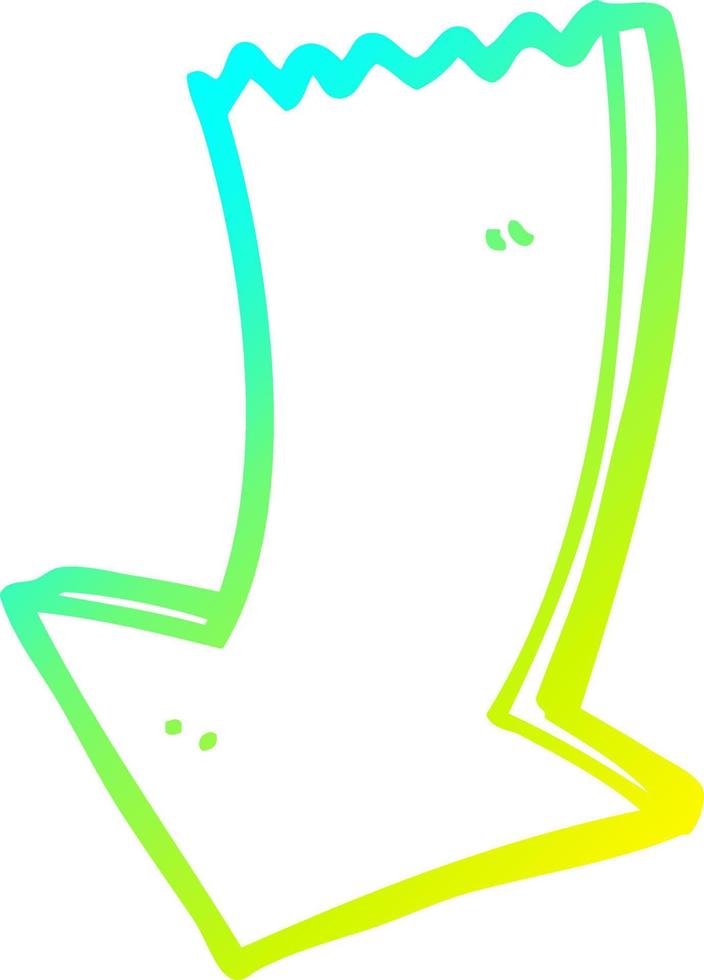 cold gradient line drawing cartoon pointing arrow vector