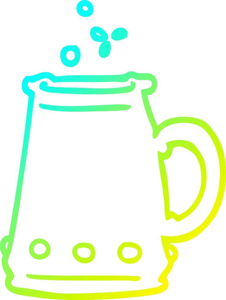 frío gradiente línea dibujo dibujos animados jem incrustado taza vector