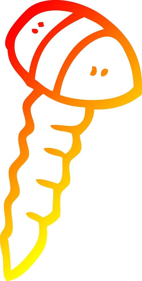 warm gradient line drawing cartoon screw vector