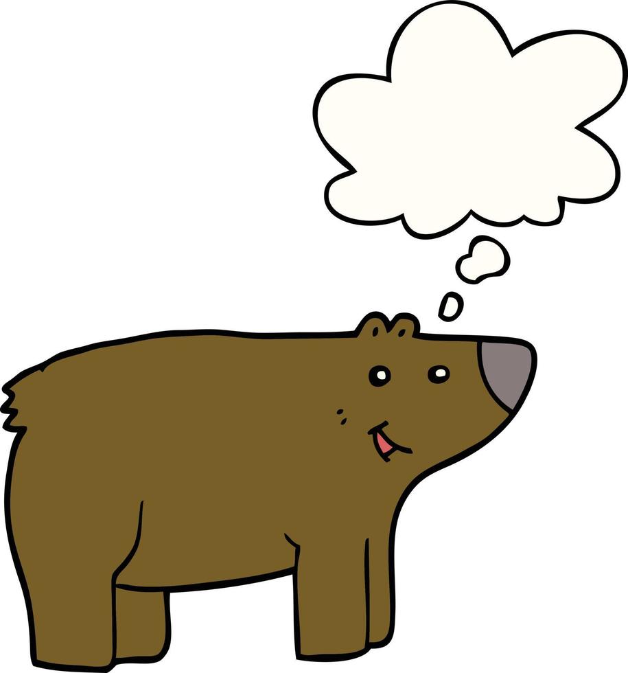 oso de dibujos animados y burbuja de pensamiento vector