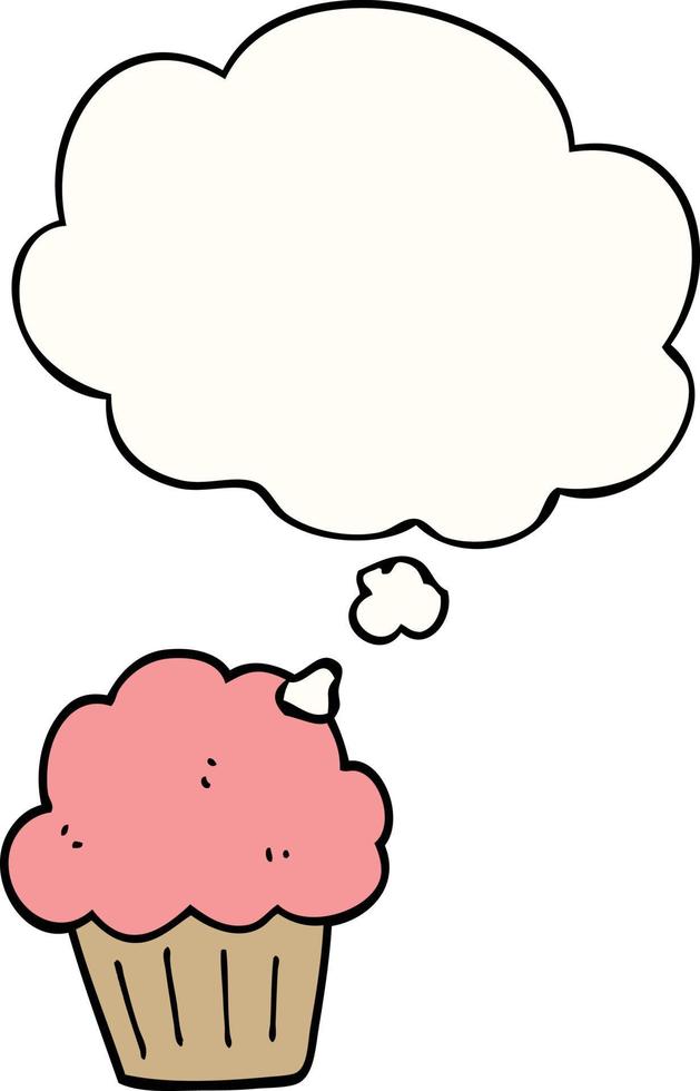 cartoon  muffin and thought bubble vector