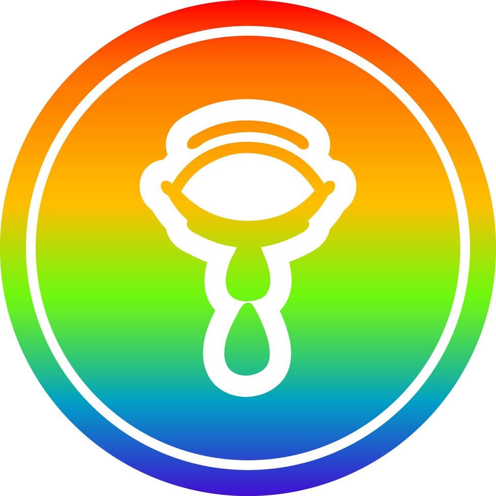 crying eye circular in rainbow spectrum vector