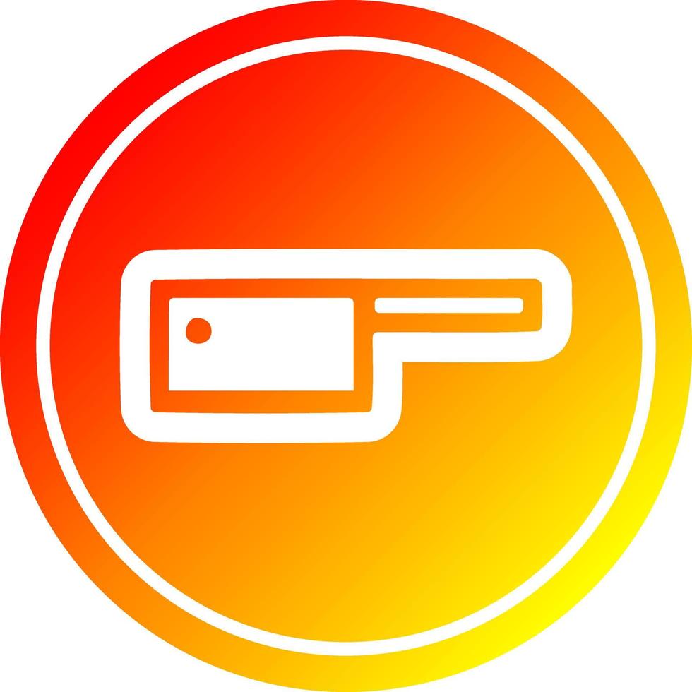 meat cleaver circular in hot gradient spectrum vector