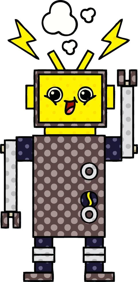 comic book style cartoon robot vector