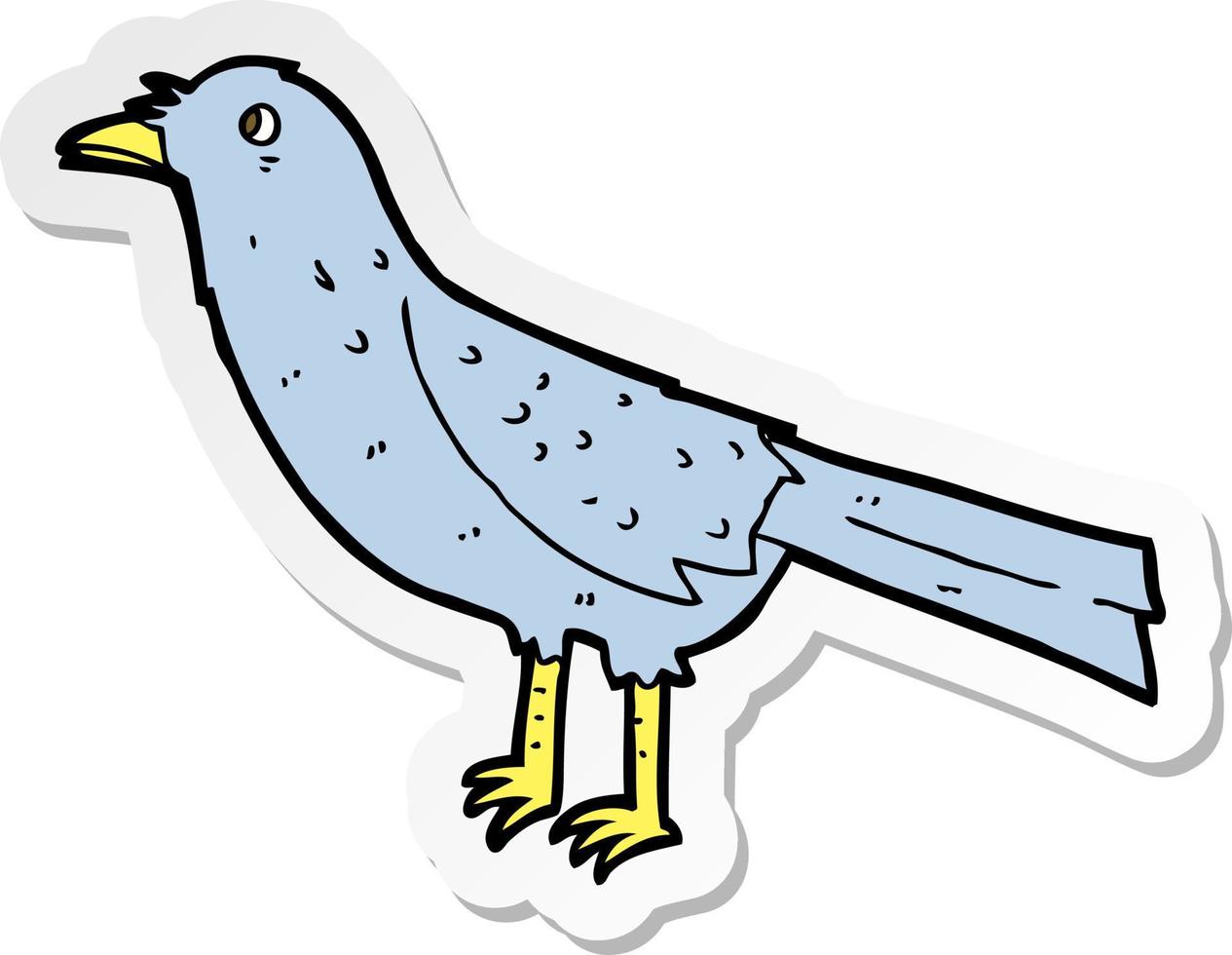 sticker of a cartoon crow vector